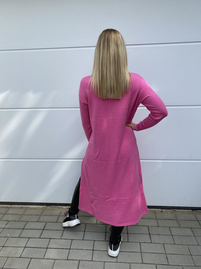 HULA pulcsi-ruha felsliccelt pink 