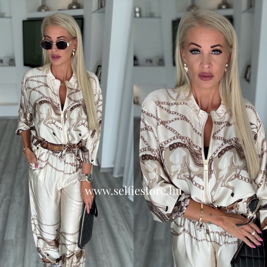 CAVALLI saten szett bézs
