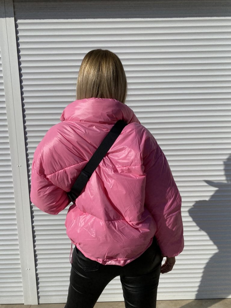 FASHION kabát övtáskával pink