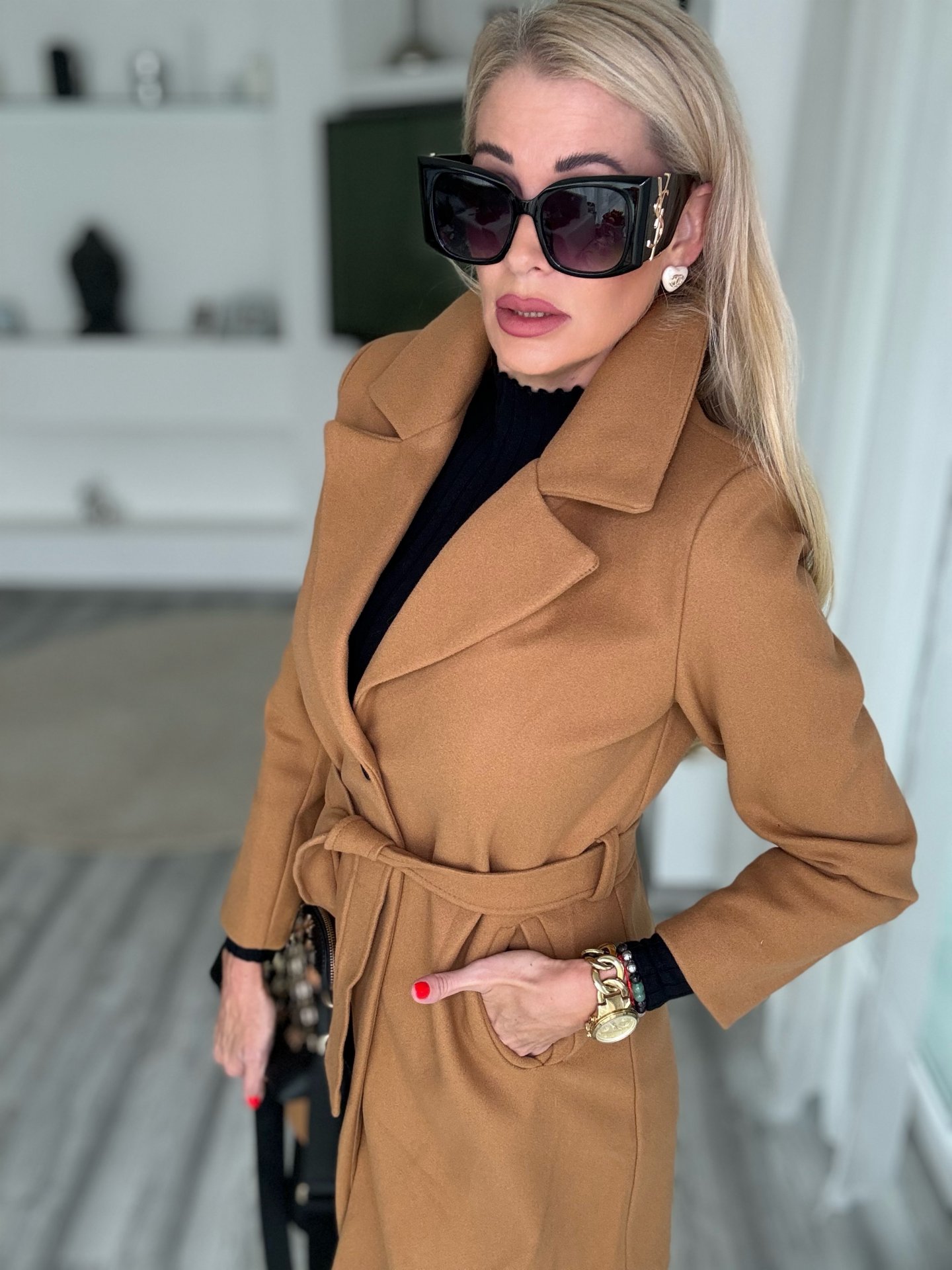 OLIVIA szövetkabát camel