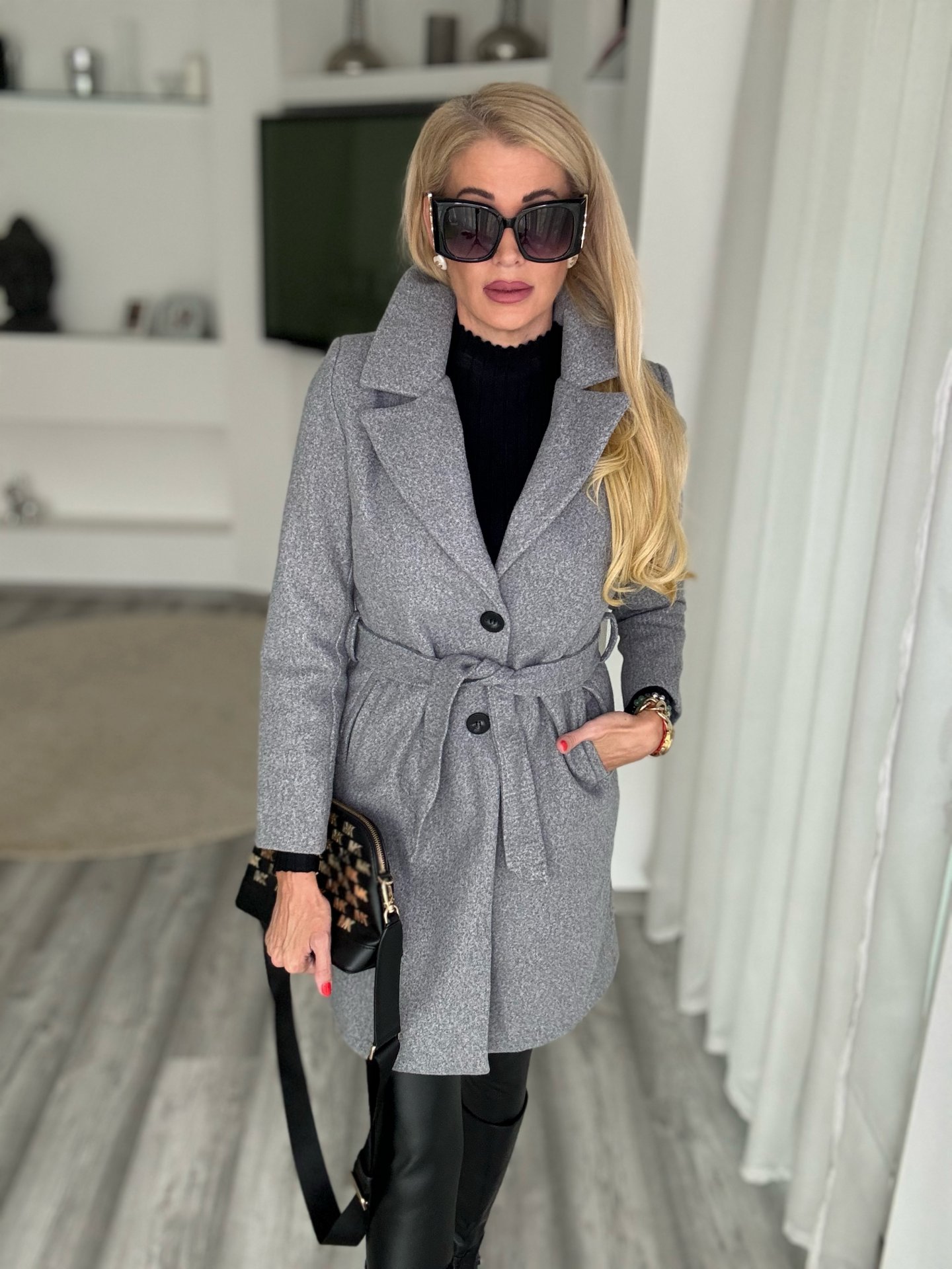 OLIVIA szövetkabát szürke 