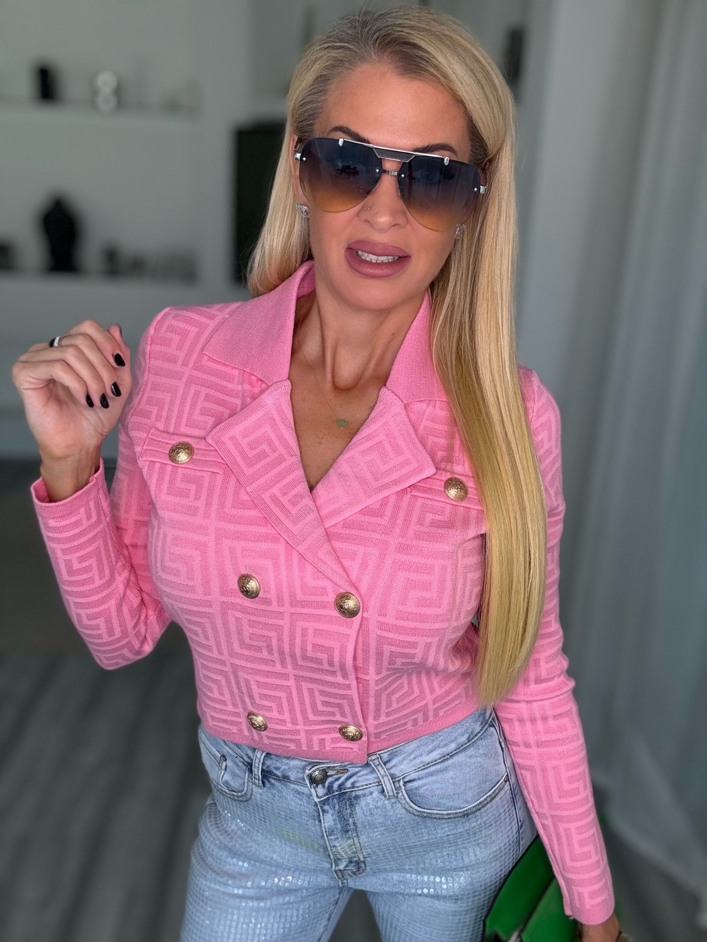 PERFECT tweed blézer rózsaszín 