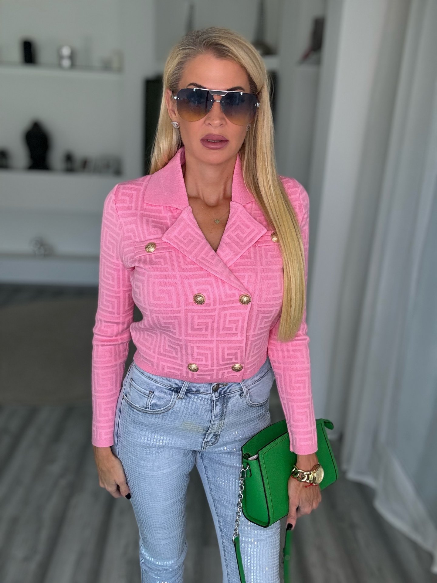 PERFECT tweed blézer rózsaszín 