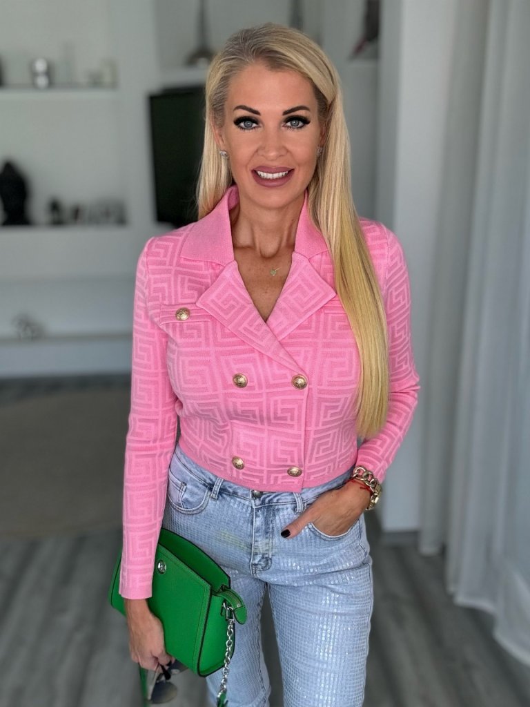 PERFECT tweed blézer rózsaszín 