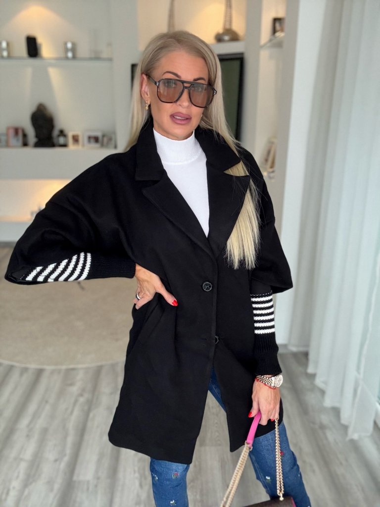 LAURA szövetkabát fekete 