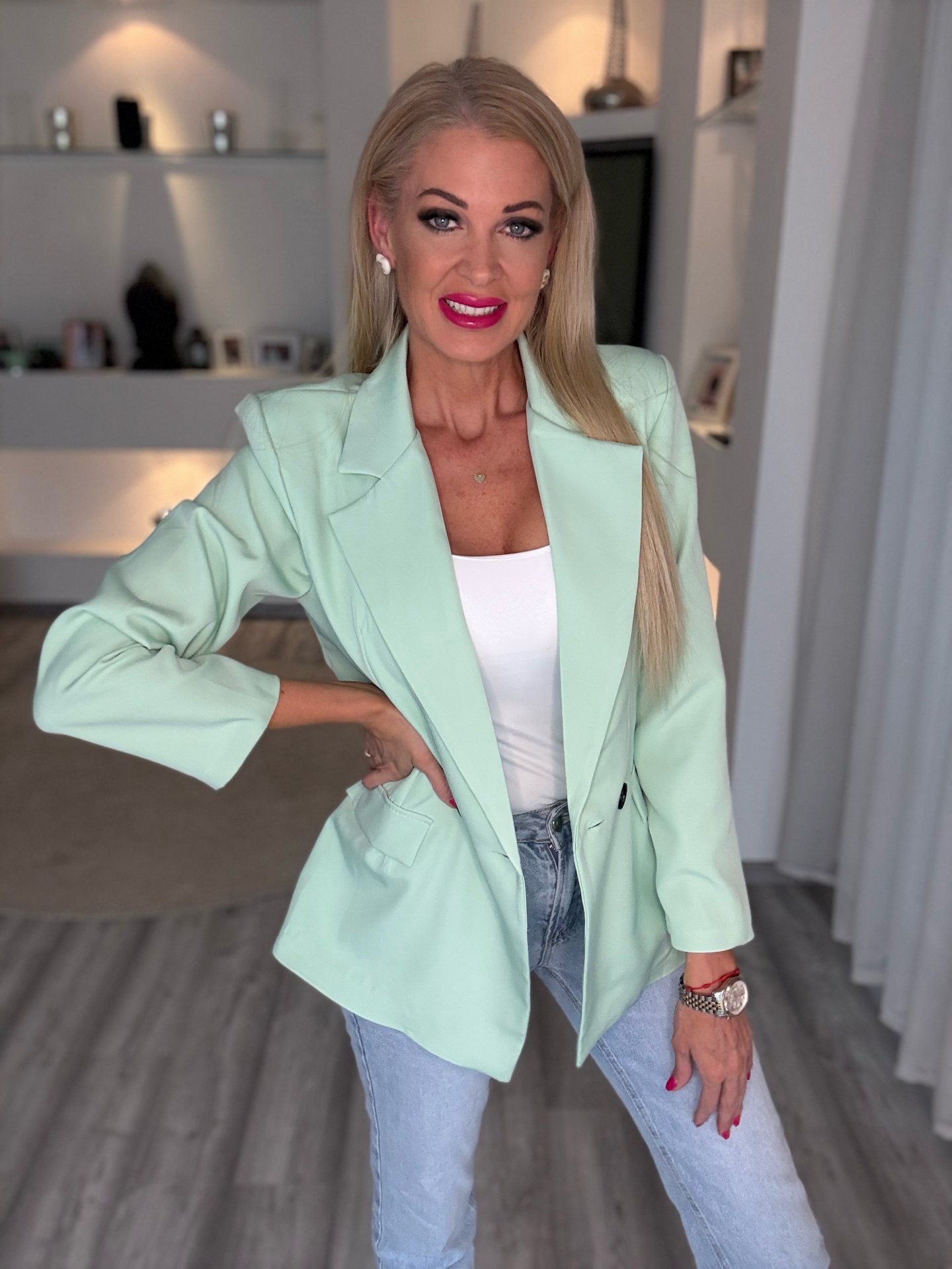 PIRU oversize blézer menta 