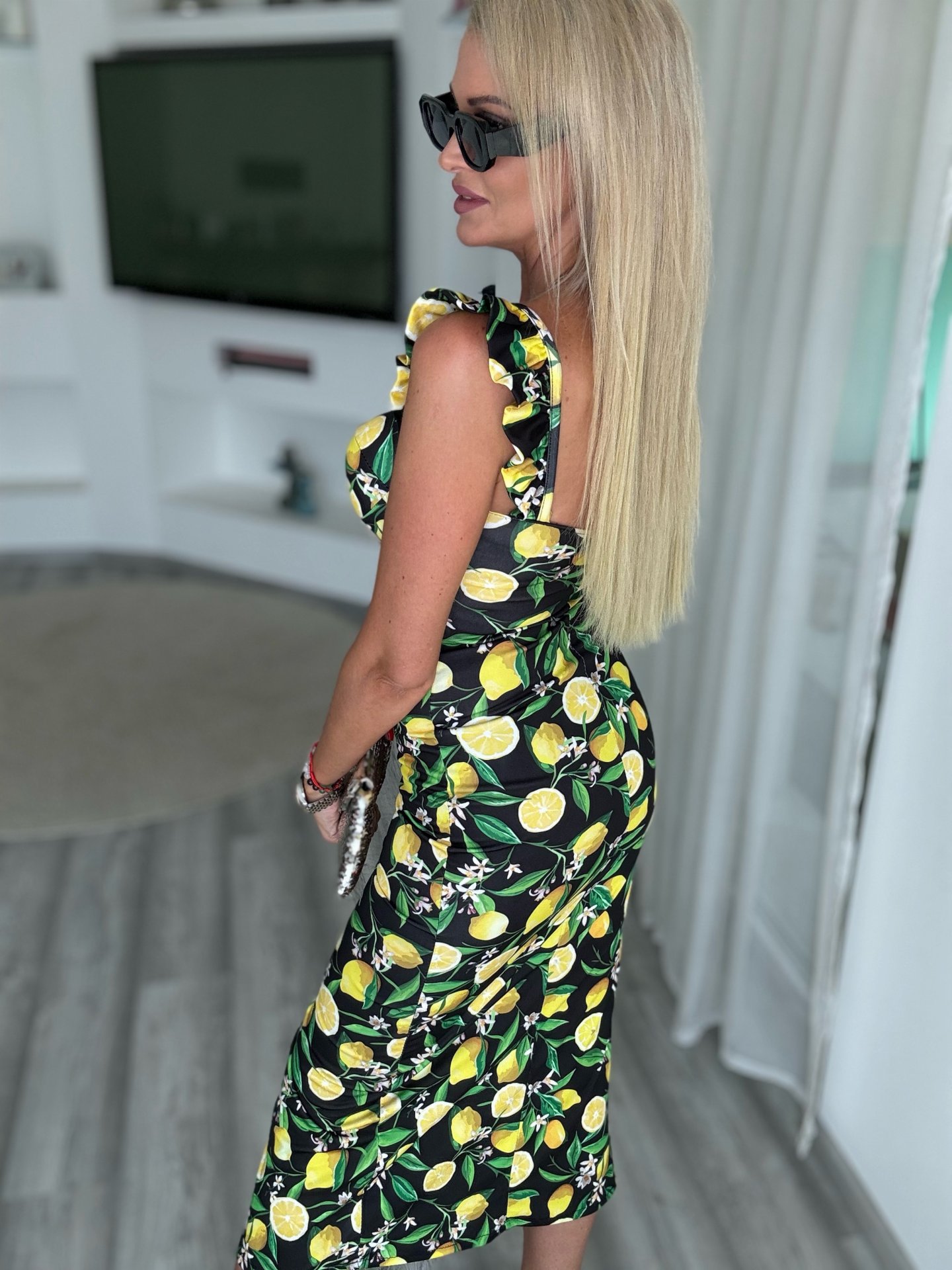 CECÍLIA ruha citrom fekete 