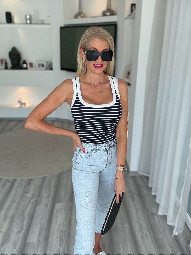 LULU csíkos atléta fekete 