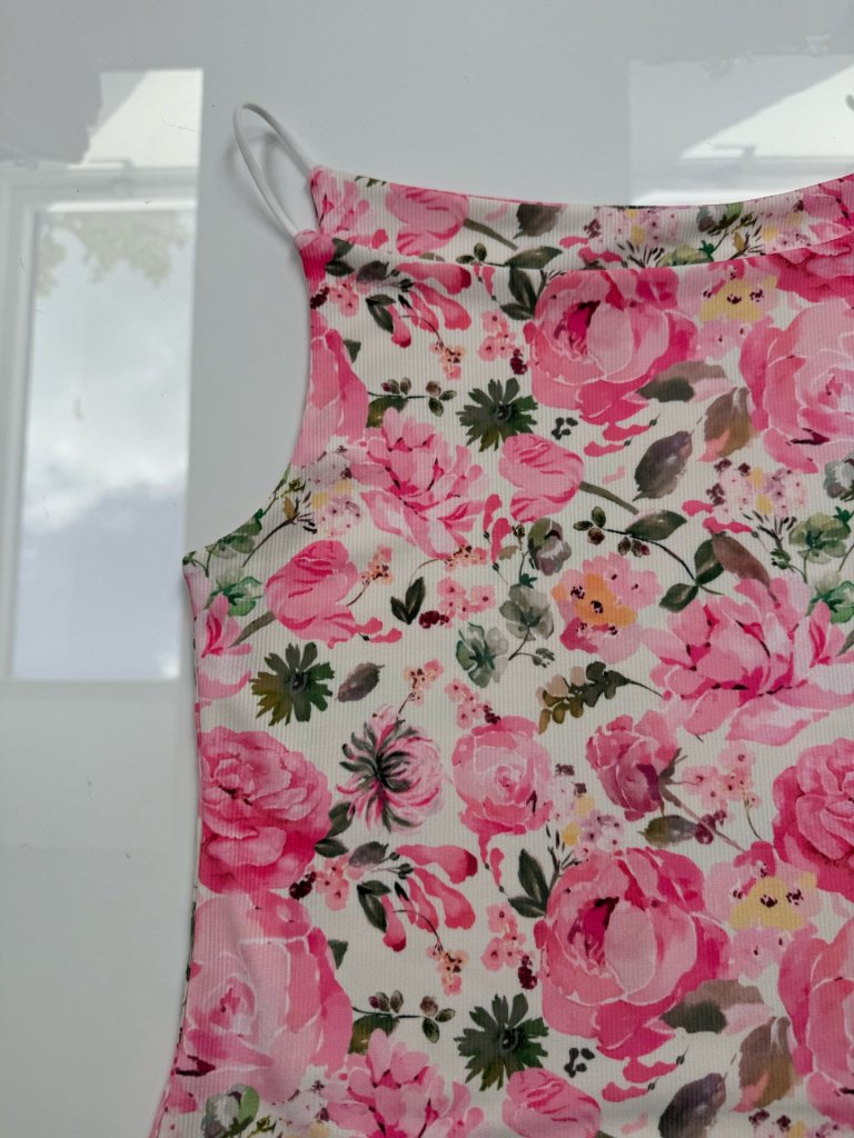 BORDÁZOTT pamut zara felső FLOWER rózsaszín 