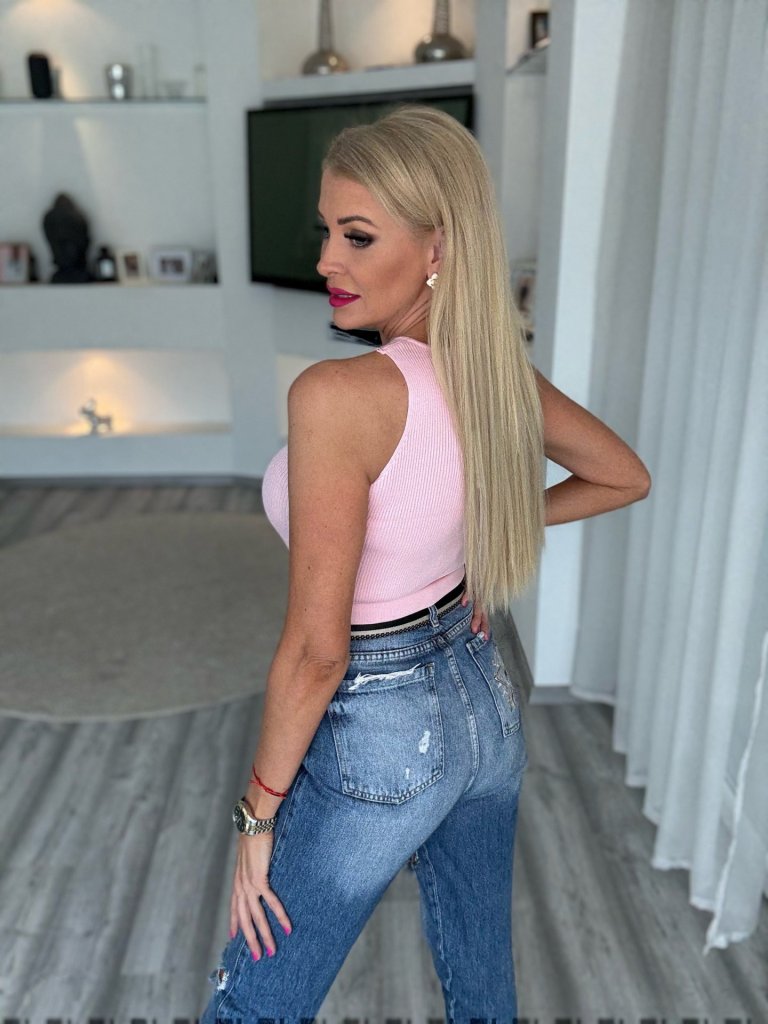 ST.TROPEZ crop top rózsaszín 