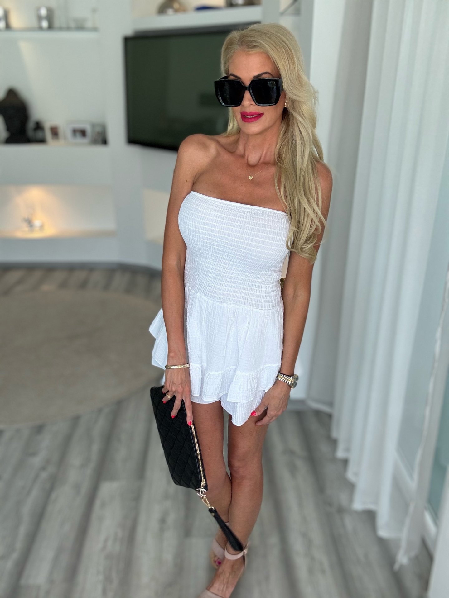 ELENA szoknya-nadrágos ruha fehér 