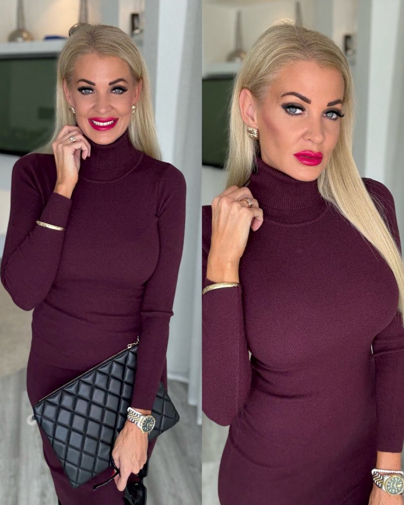 NINA garbós ruha burgundi