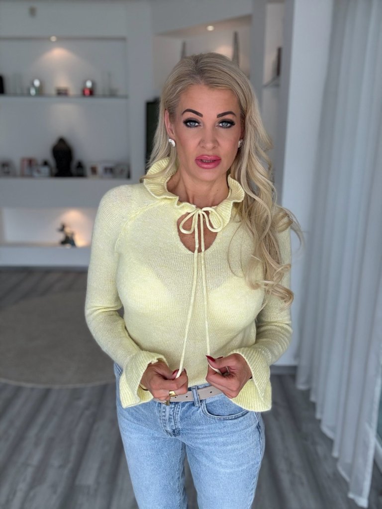 SOPHIE gyapjú pulcsi sárga 