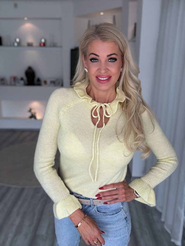 SOPHIE gyapjú pulcsi sárga 