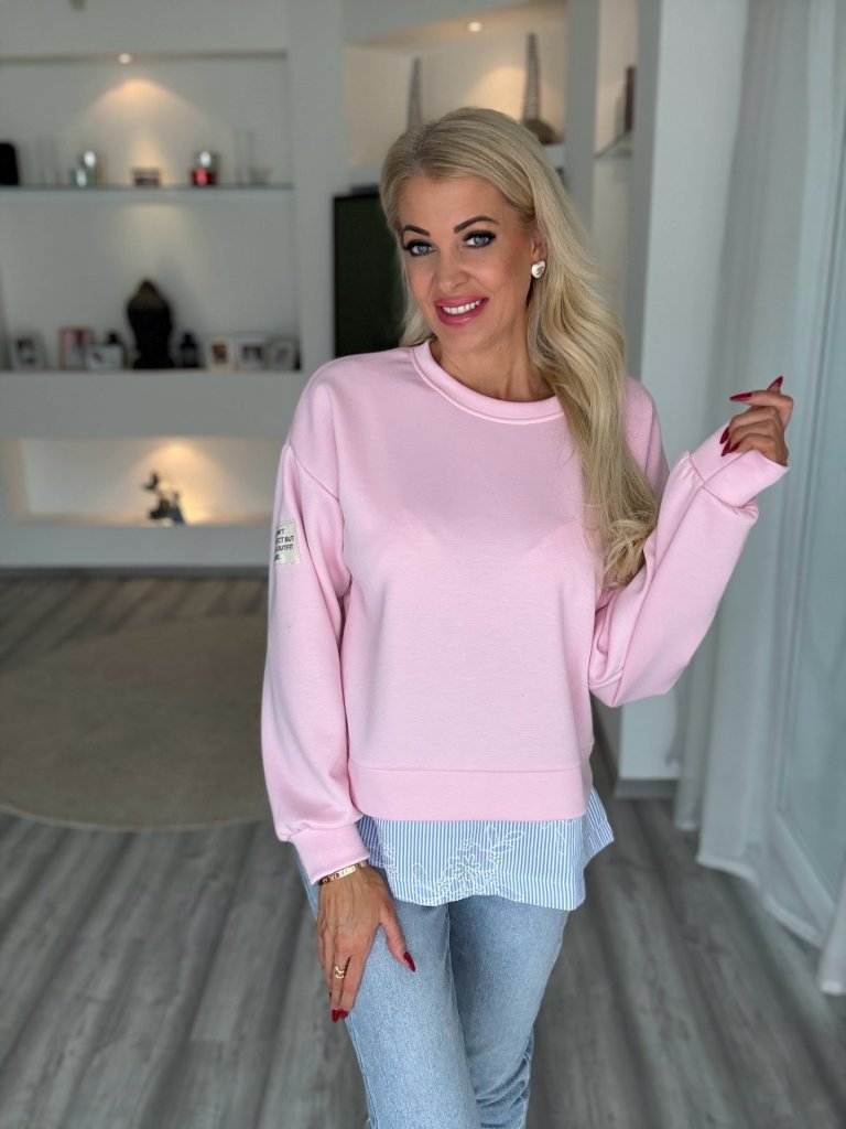 WHITE ing betétes pulcsi rózsaszín 