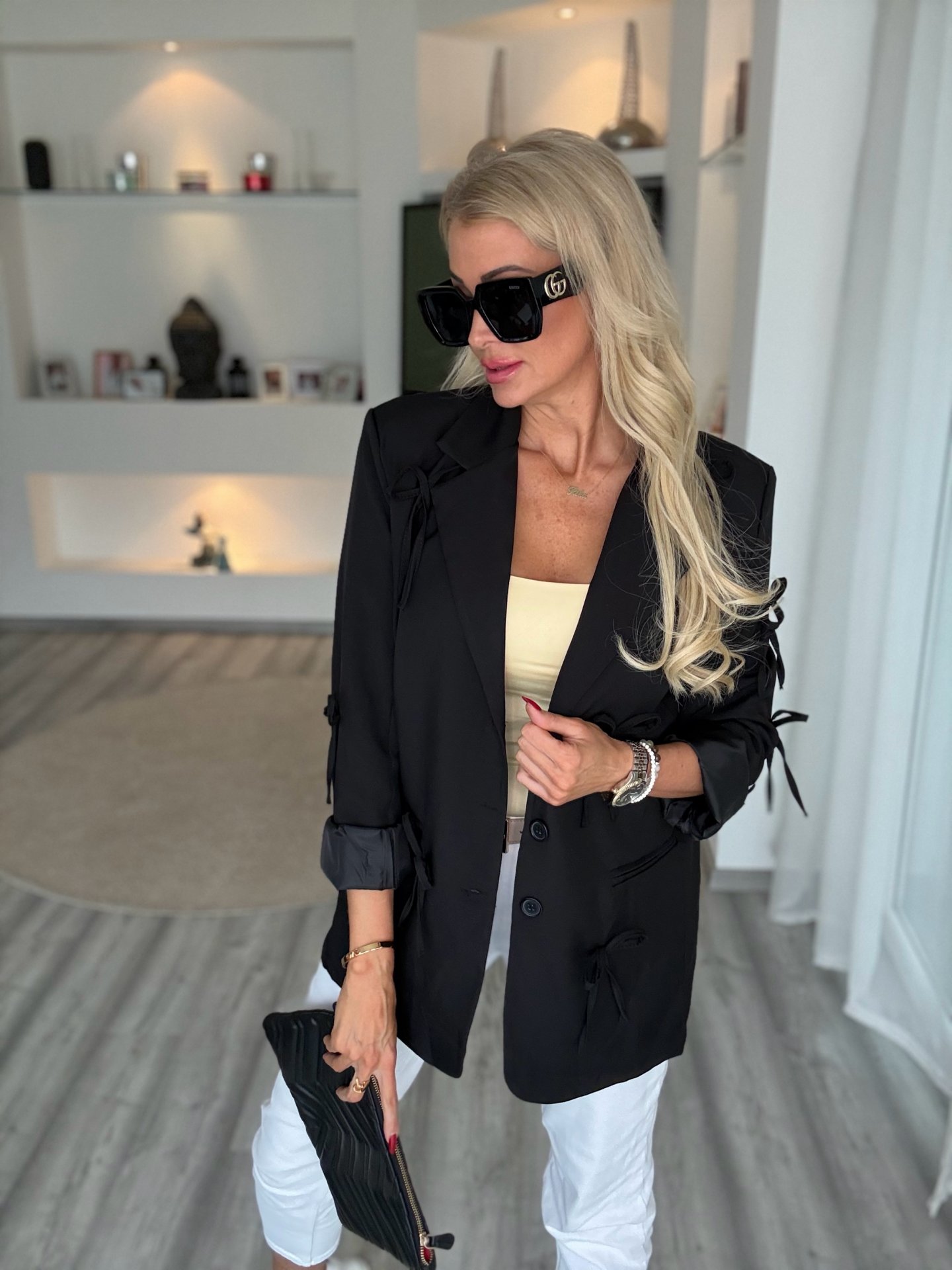 BOW oversize zakó fekete 