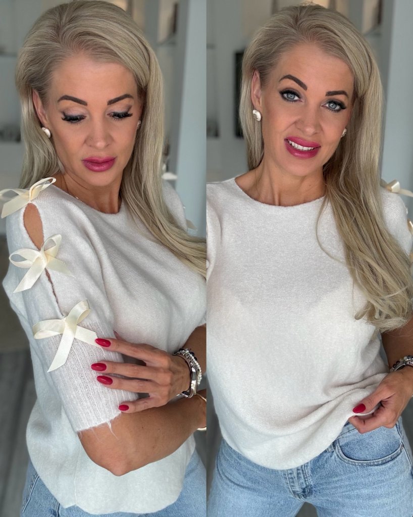 LÉNA masnis felső bézs