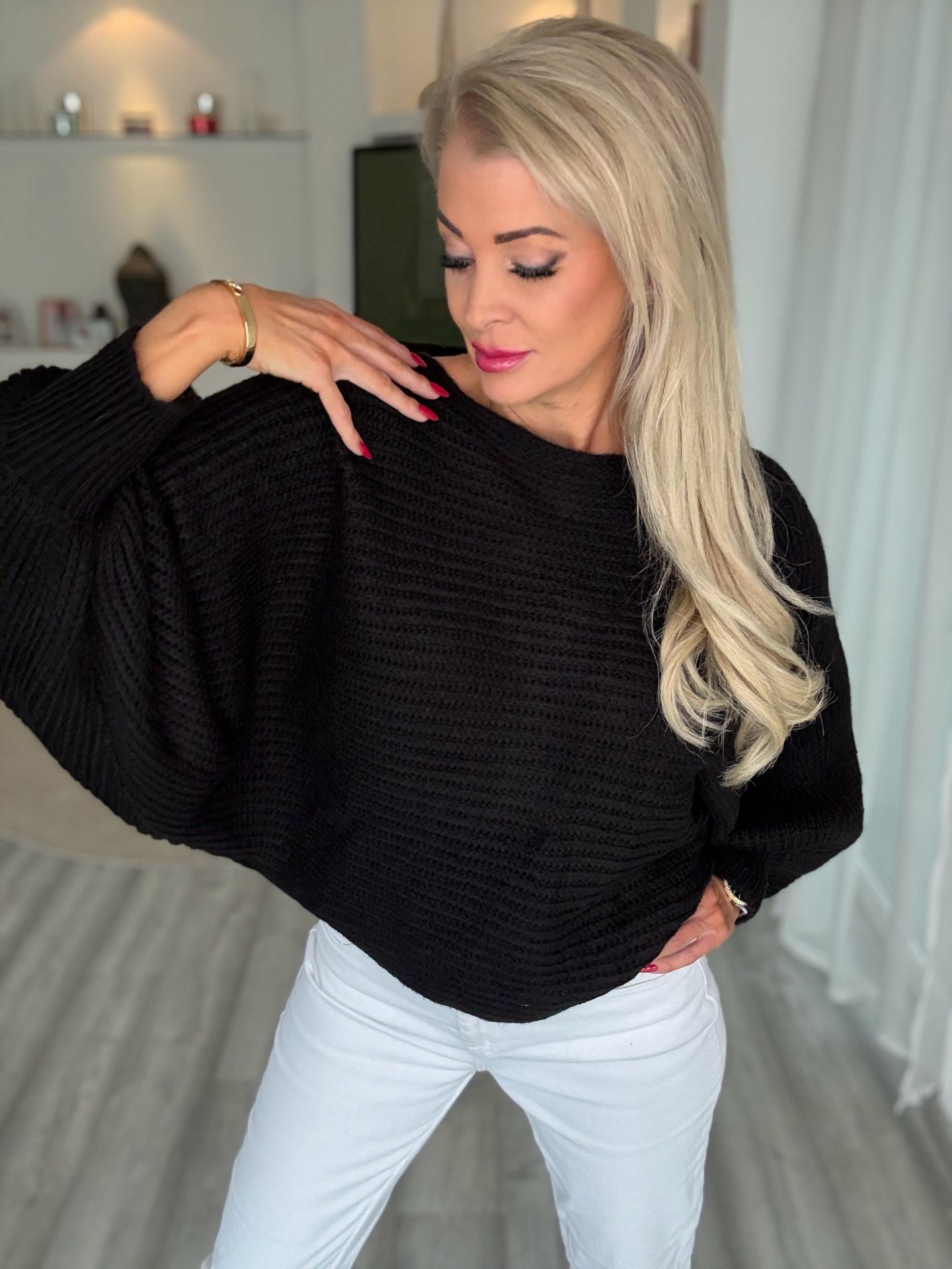 MOHAIR 2in1 Pulcsi fekete 