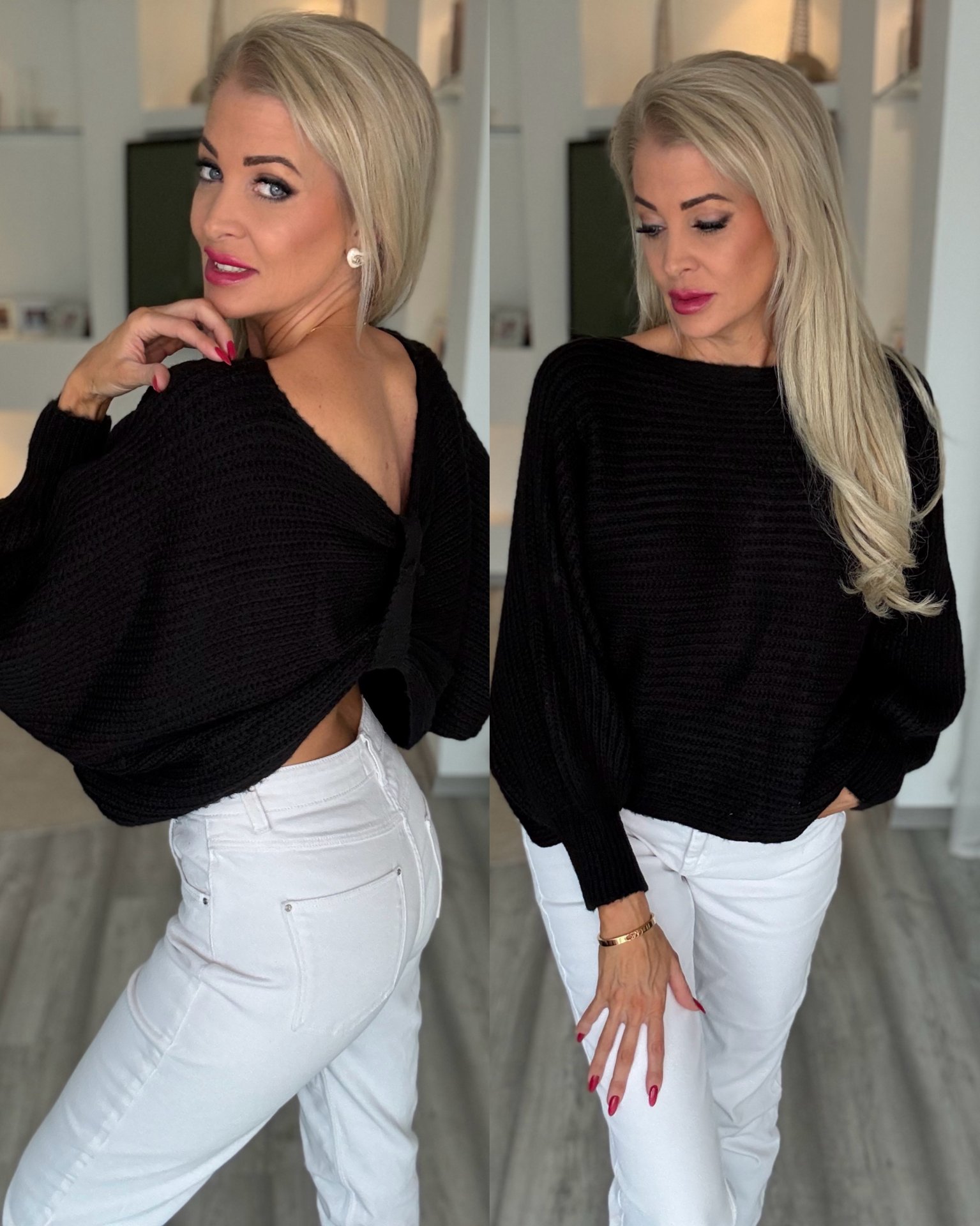 MOHAIR 2in1 Pulcsi fekete 