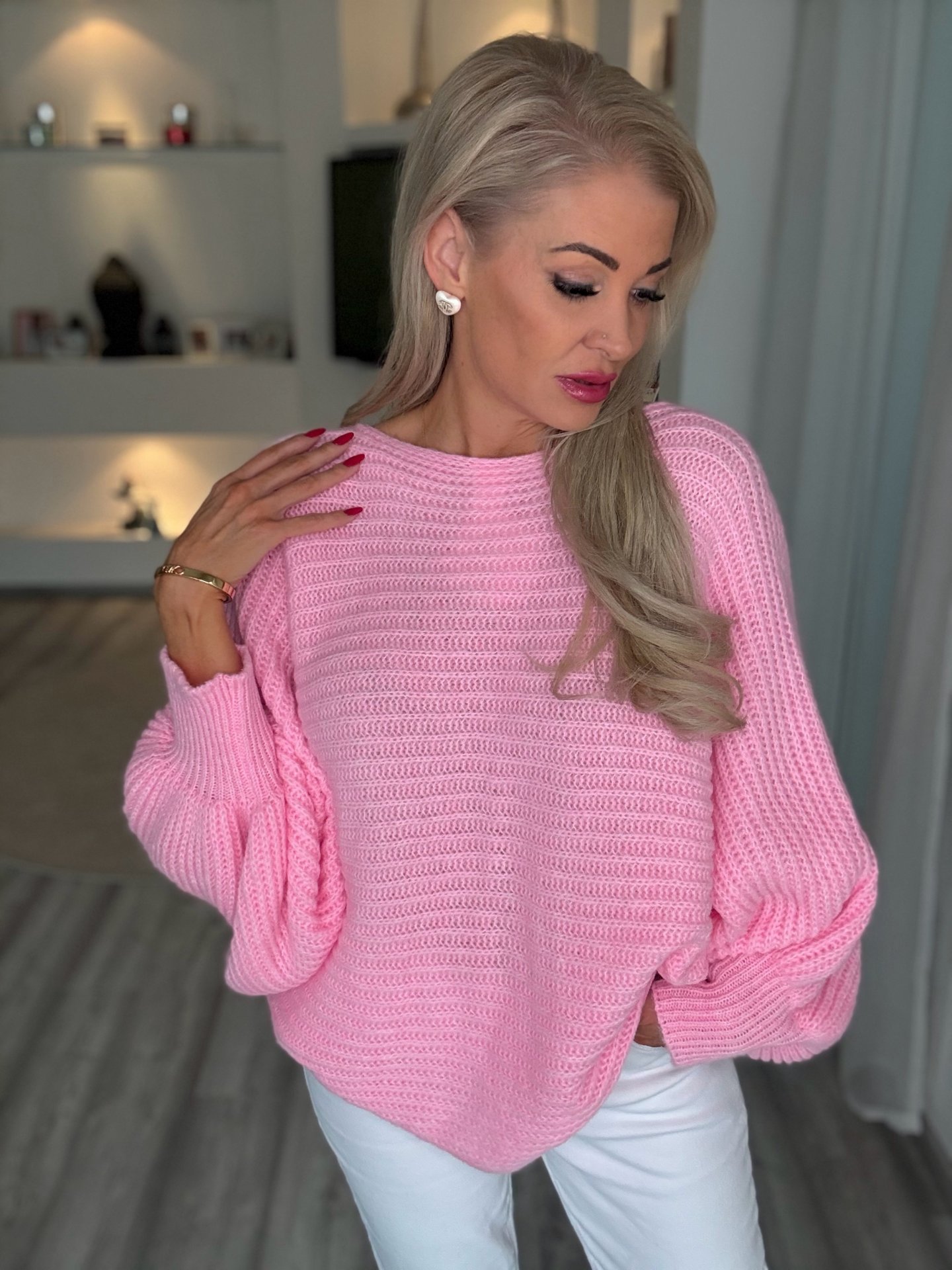 MOHAIR 2in1 Pulcsi rózsaszín 