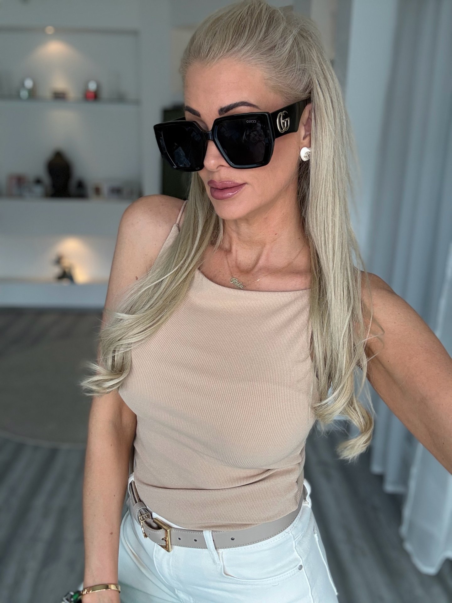 RIVA bordázott felső cappucino 