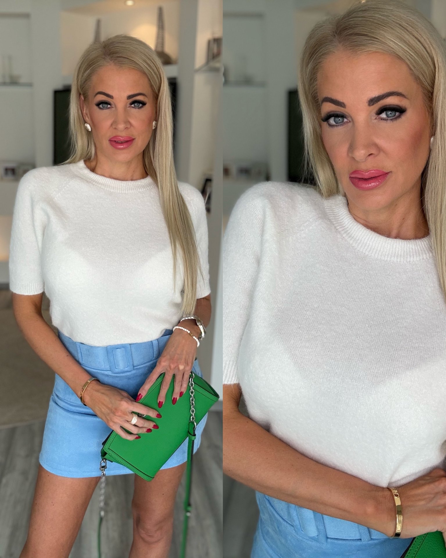 ALPACA rövid ujjú pulcsi fehér 