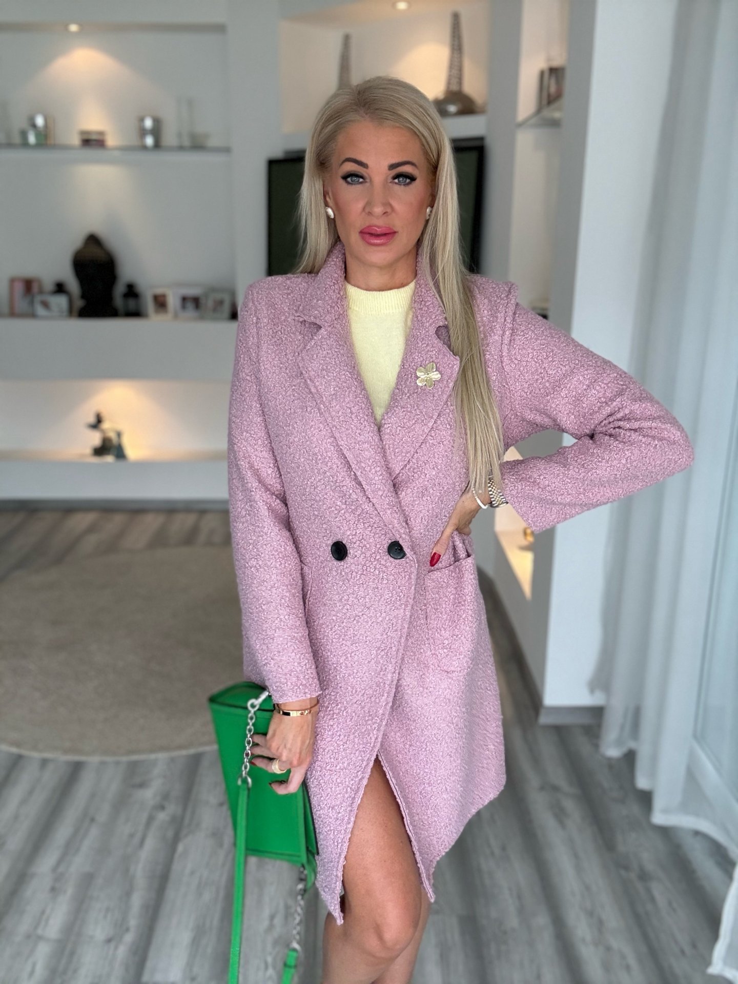 MACI egyenes szabású kabát mályva.