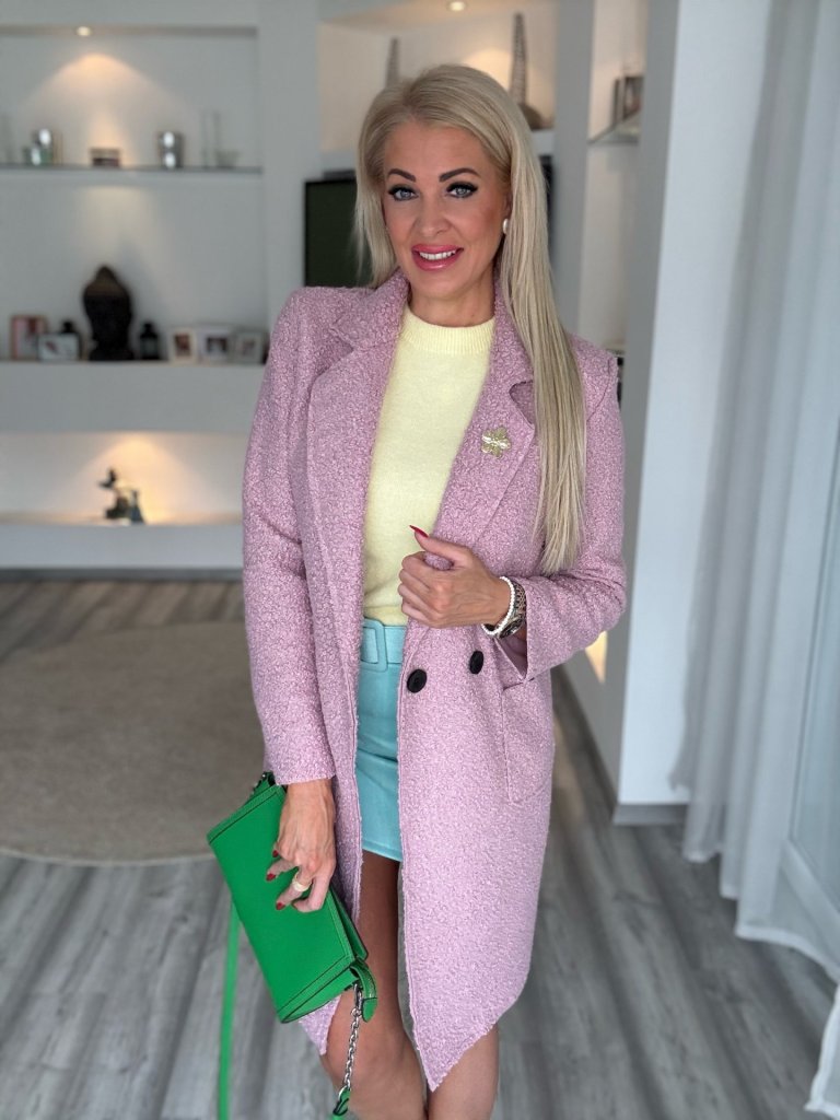 MACI egyenes szabású kabát mályva.