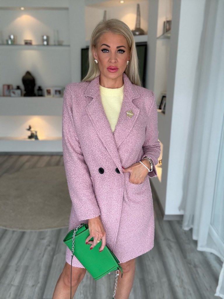 MACI egyenes szabású kabát mályva.