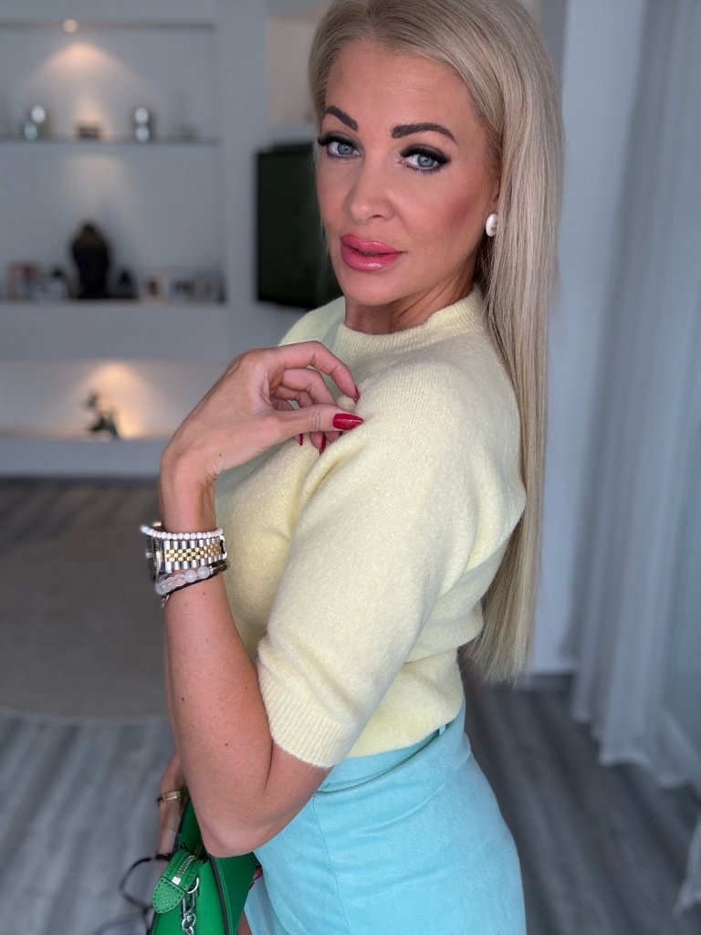 ALPACA rövid ujjú felső sárga 