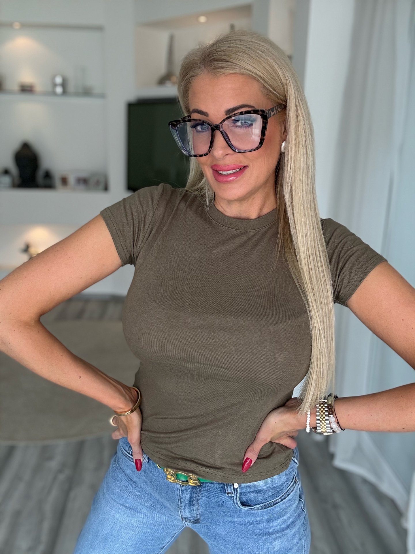 FAVORIT pamut póló khaki