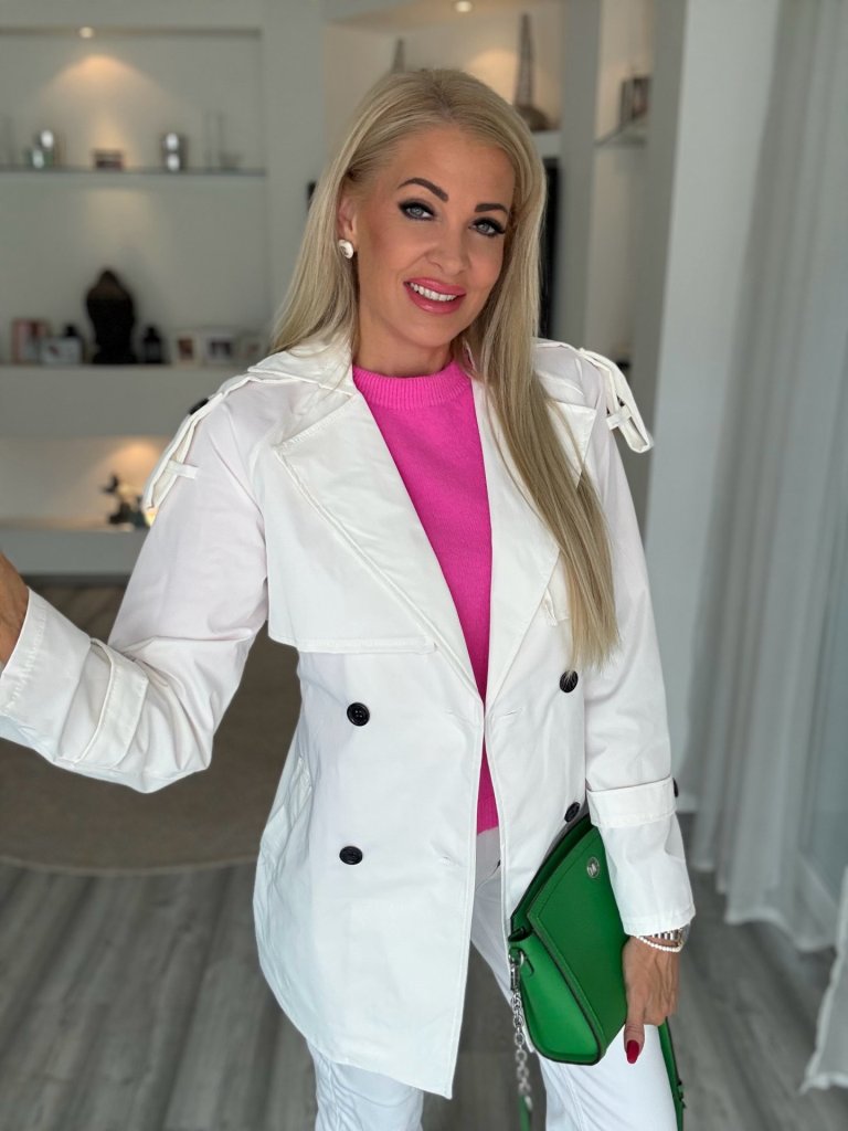 TRENCH rövid kabát fehér 