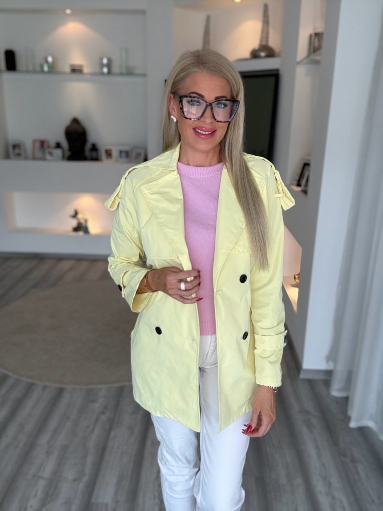 TRENCH rövid kabát sárga 