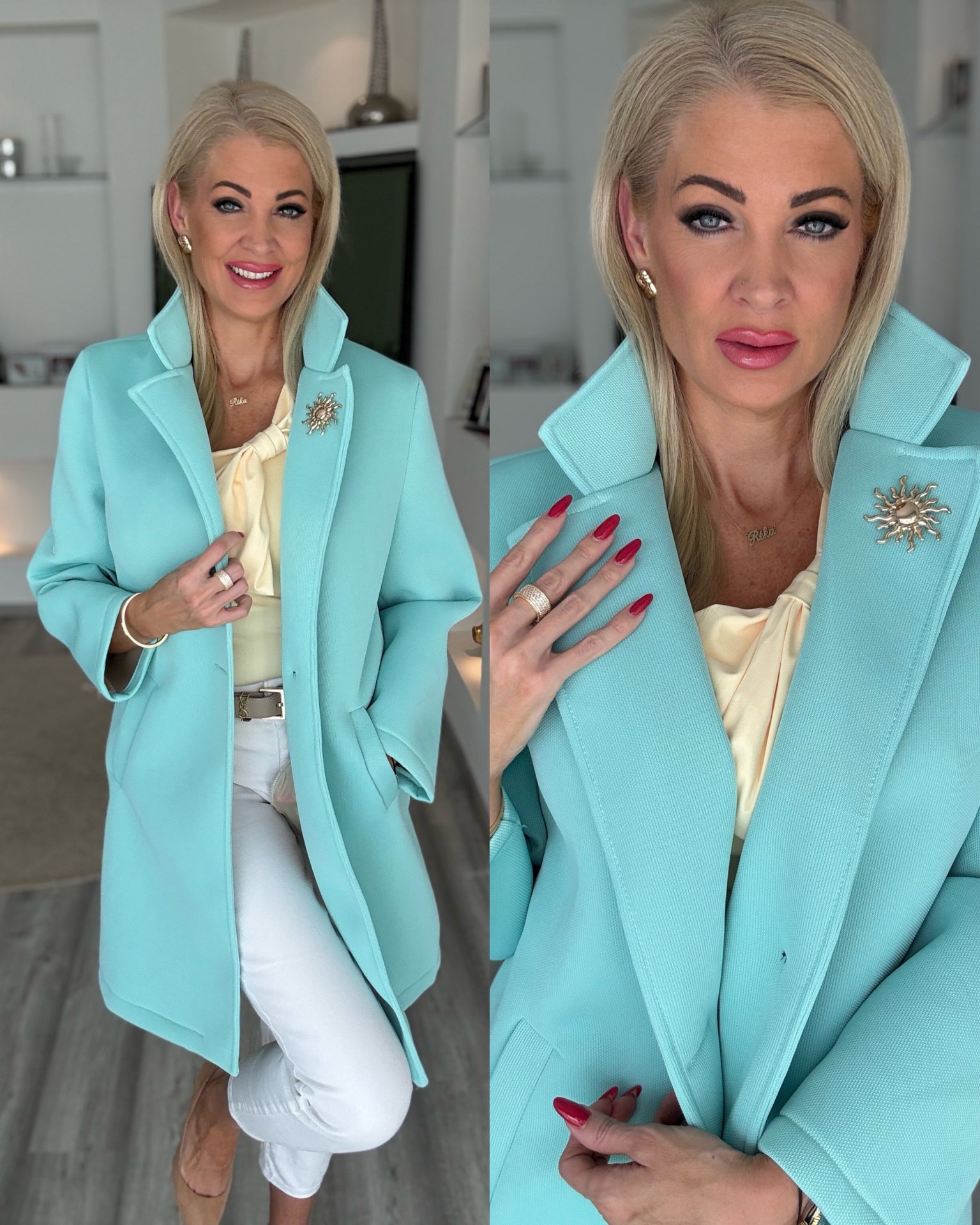 IZA kabát türkiz 111