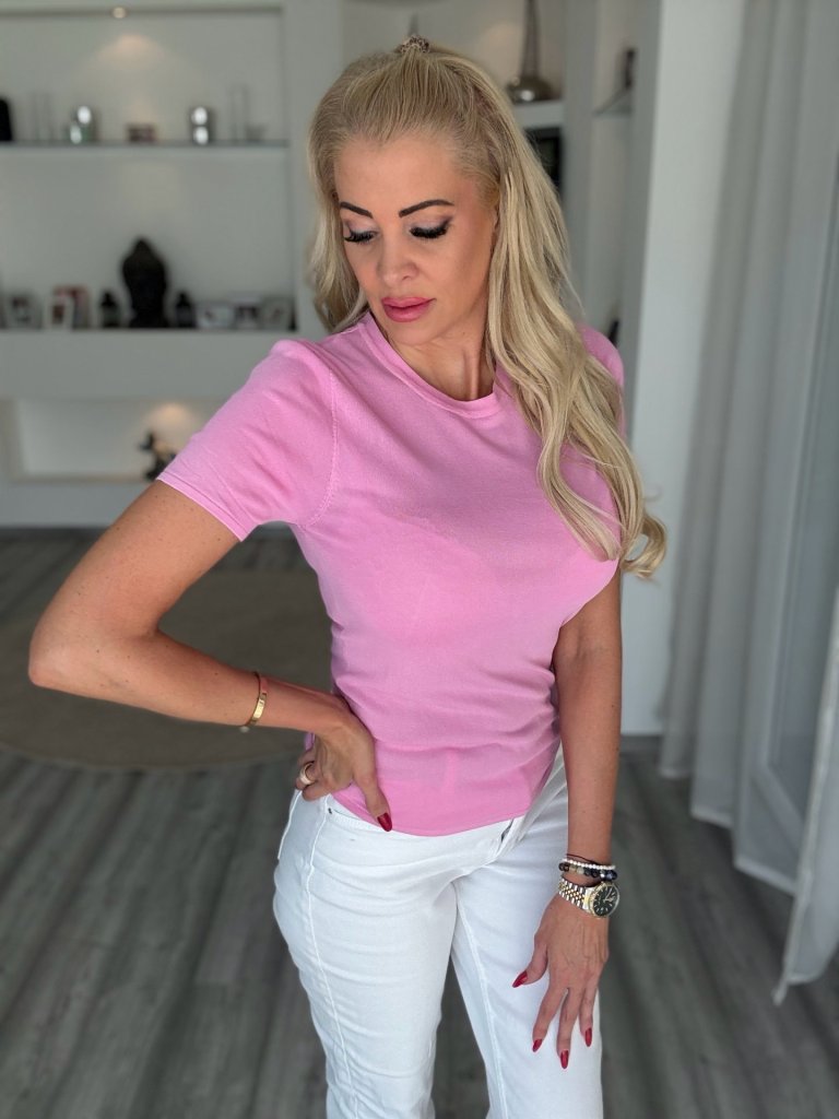ÁTTETSZŐ póló rózsaszín 
