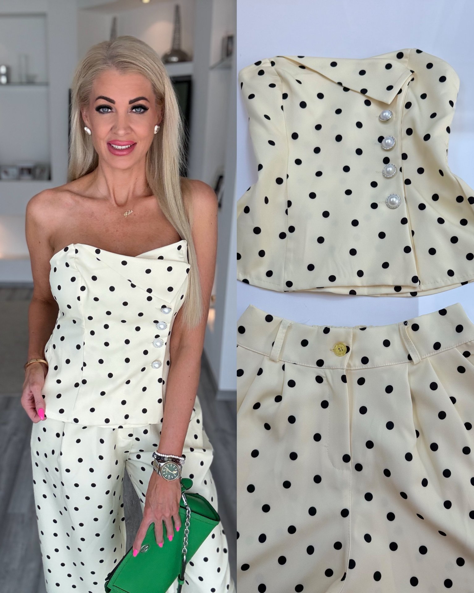 PÖTTYÖS 2 részes szett sárga 