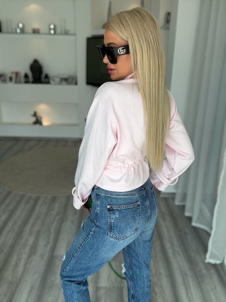 SPRING velúr hatású kabát rózsaszín 