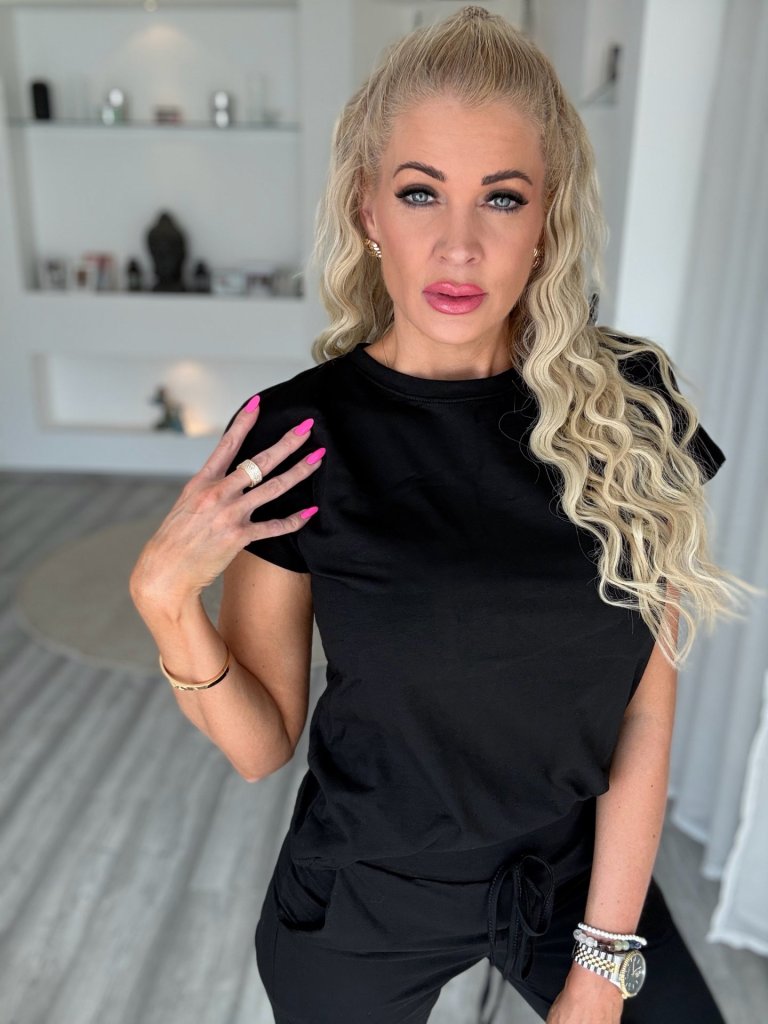 2 részes pamut szett fekete 