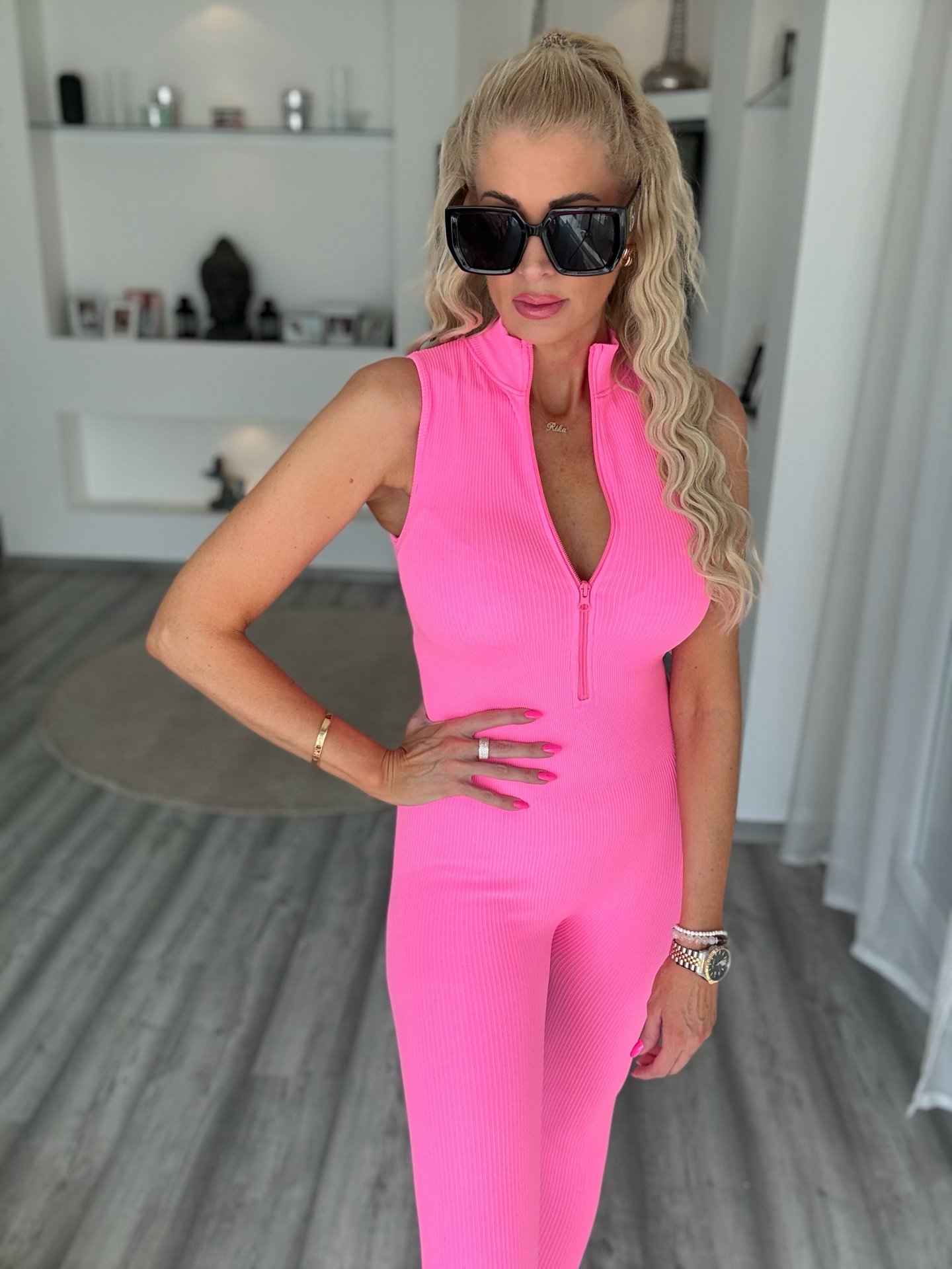 OTI ujj nélküli overal pink 