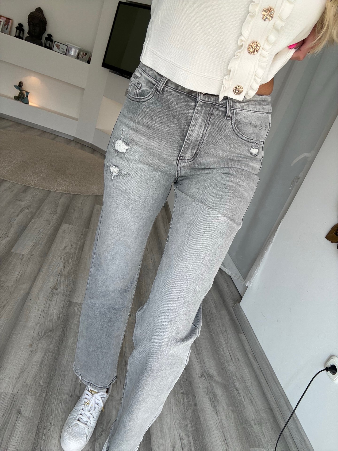 EGYENES szárú farmer szürke Q1273-D