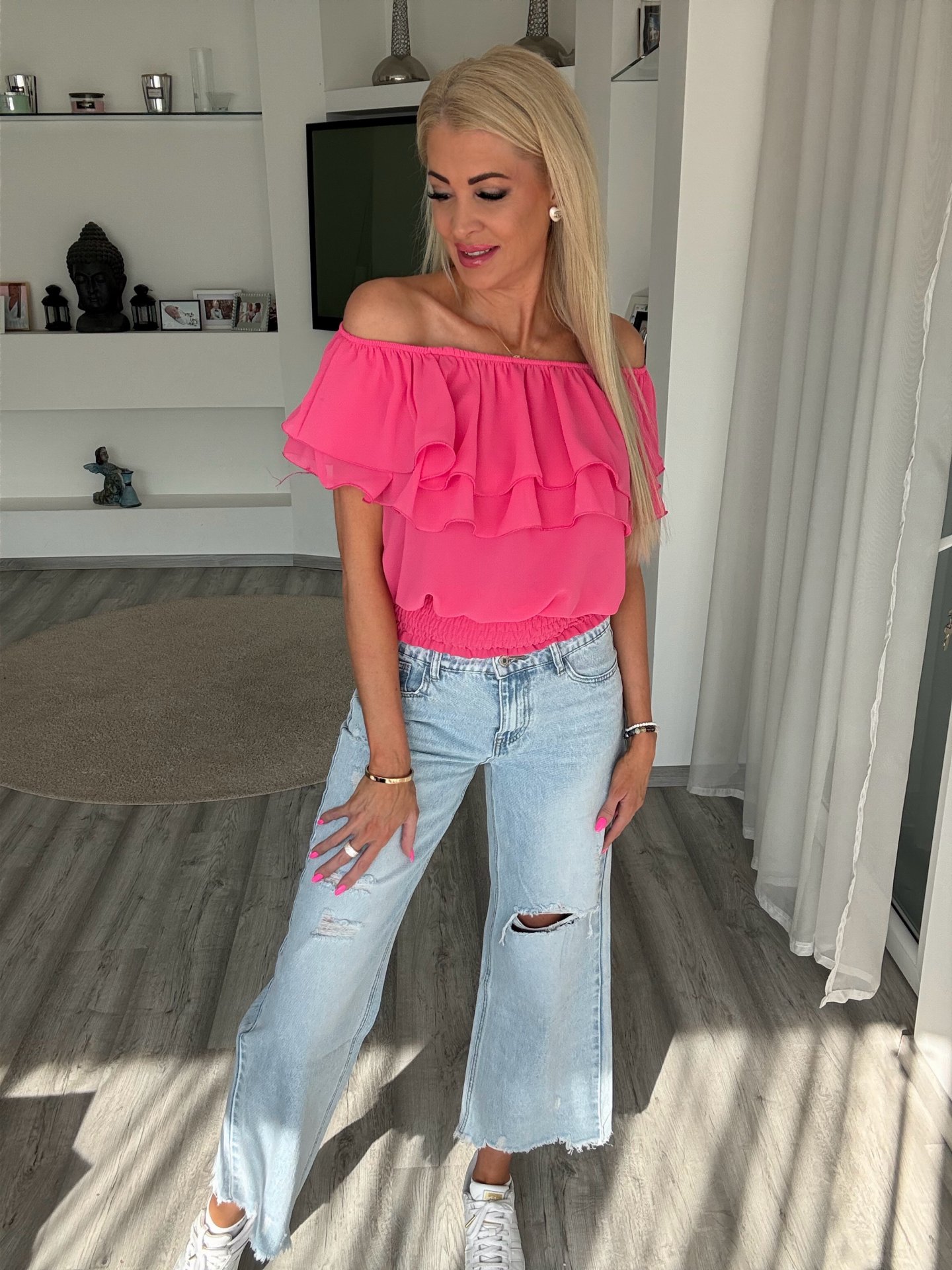 3/4es egyenes szabású farmer BQ1000