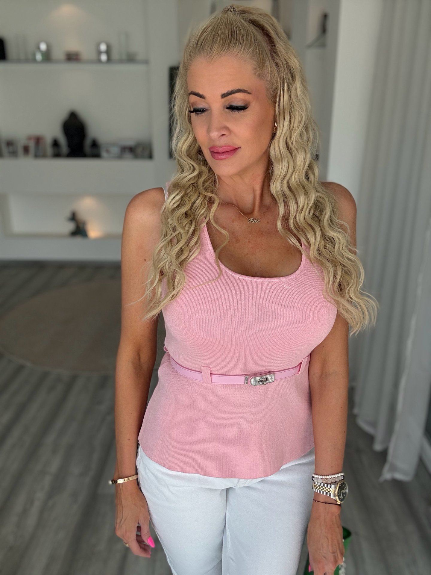 BELLA öves felső rózsaszín 