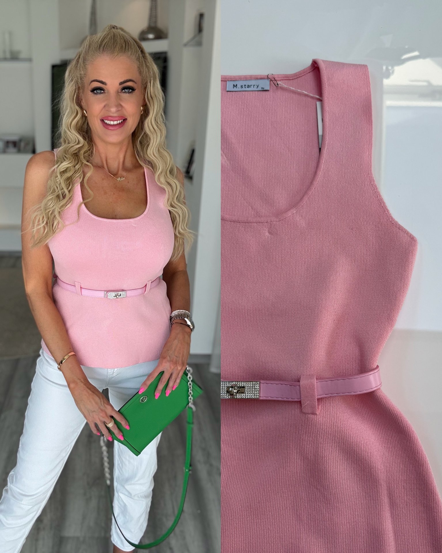 BELLA öves felső rózsaszín 