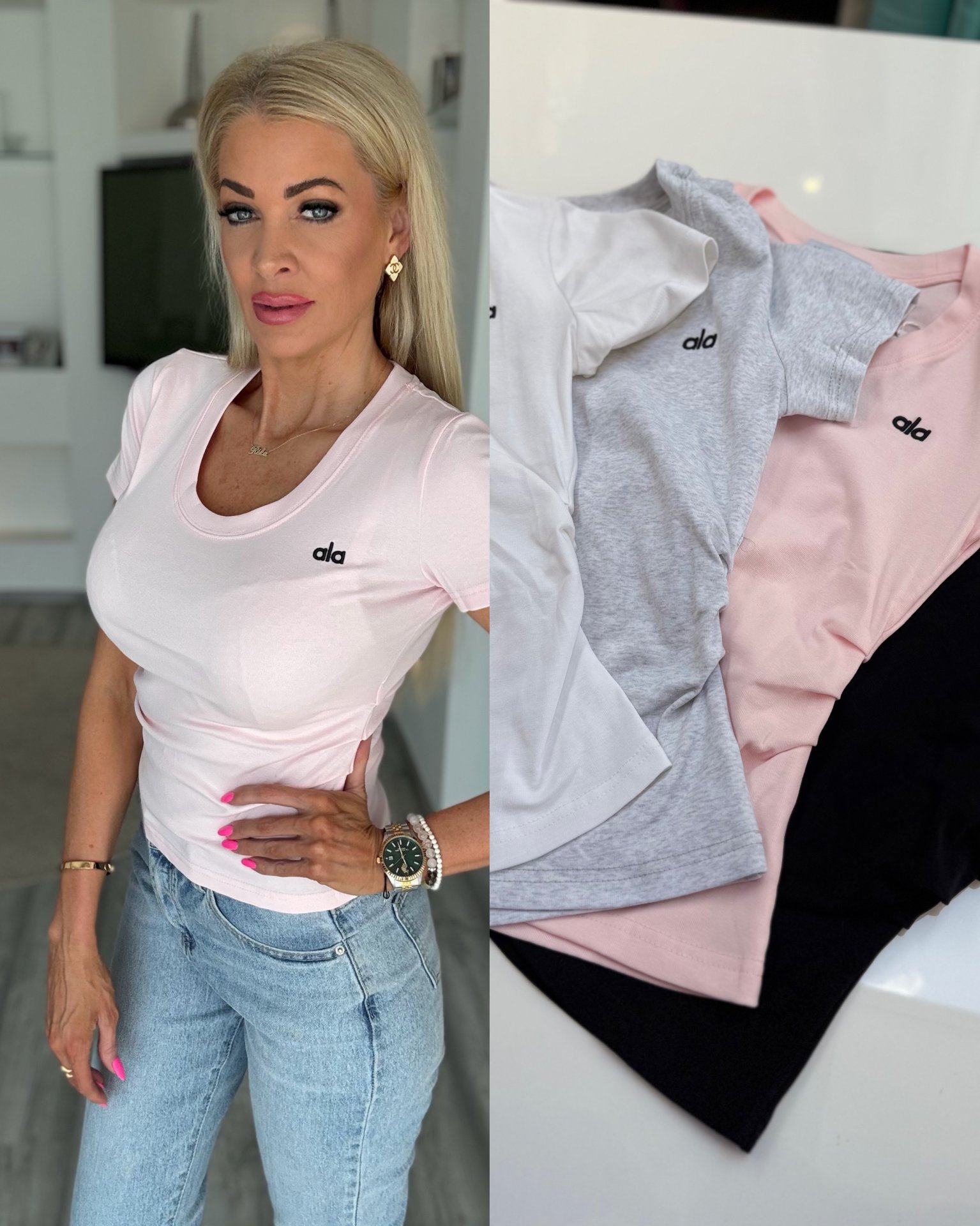 ALA pamut póló rózsaszín 