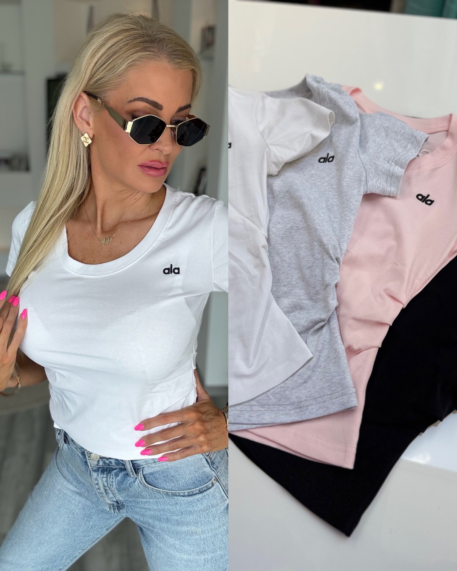 ALA pamut póló fehér 