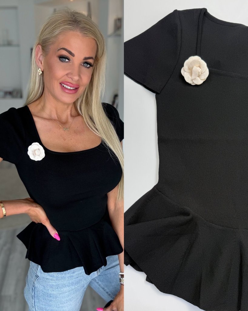 PEPLUM felső fekete .