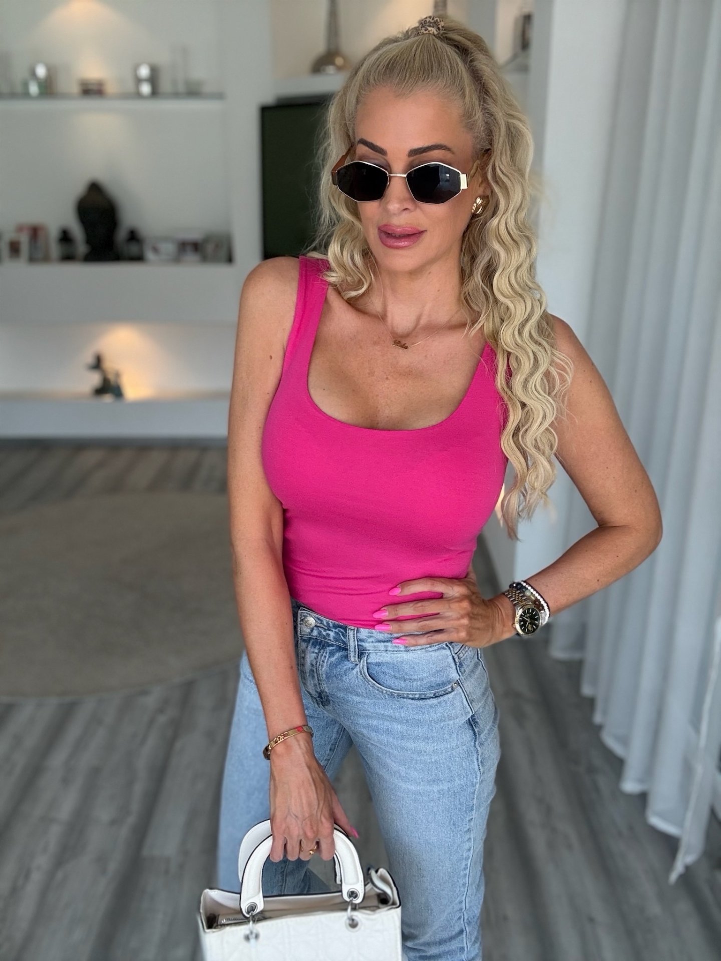 LAURA pamut trikó pink 