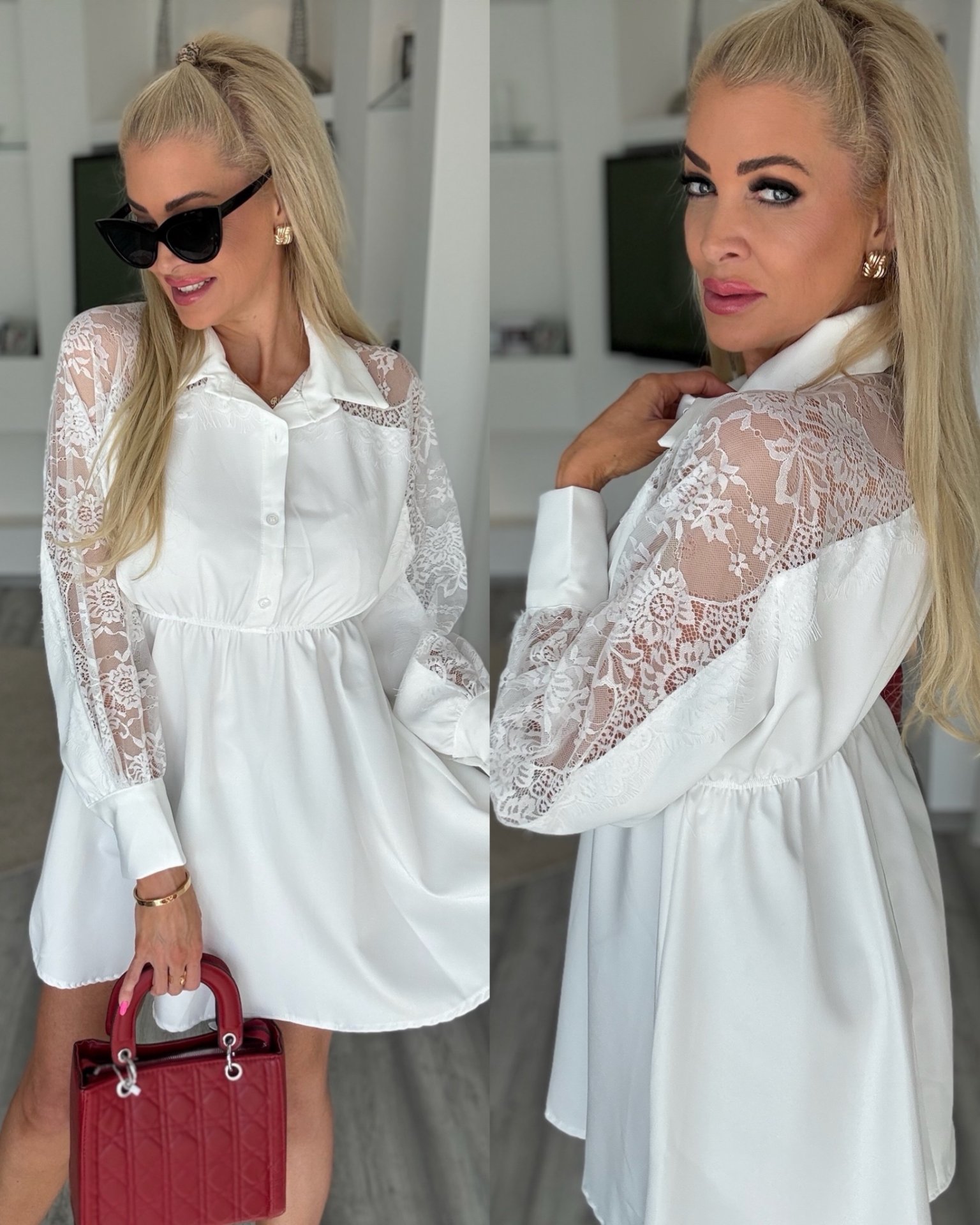 VIVA csipkés ruha fehér 