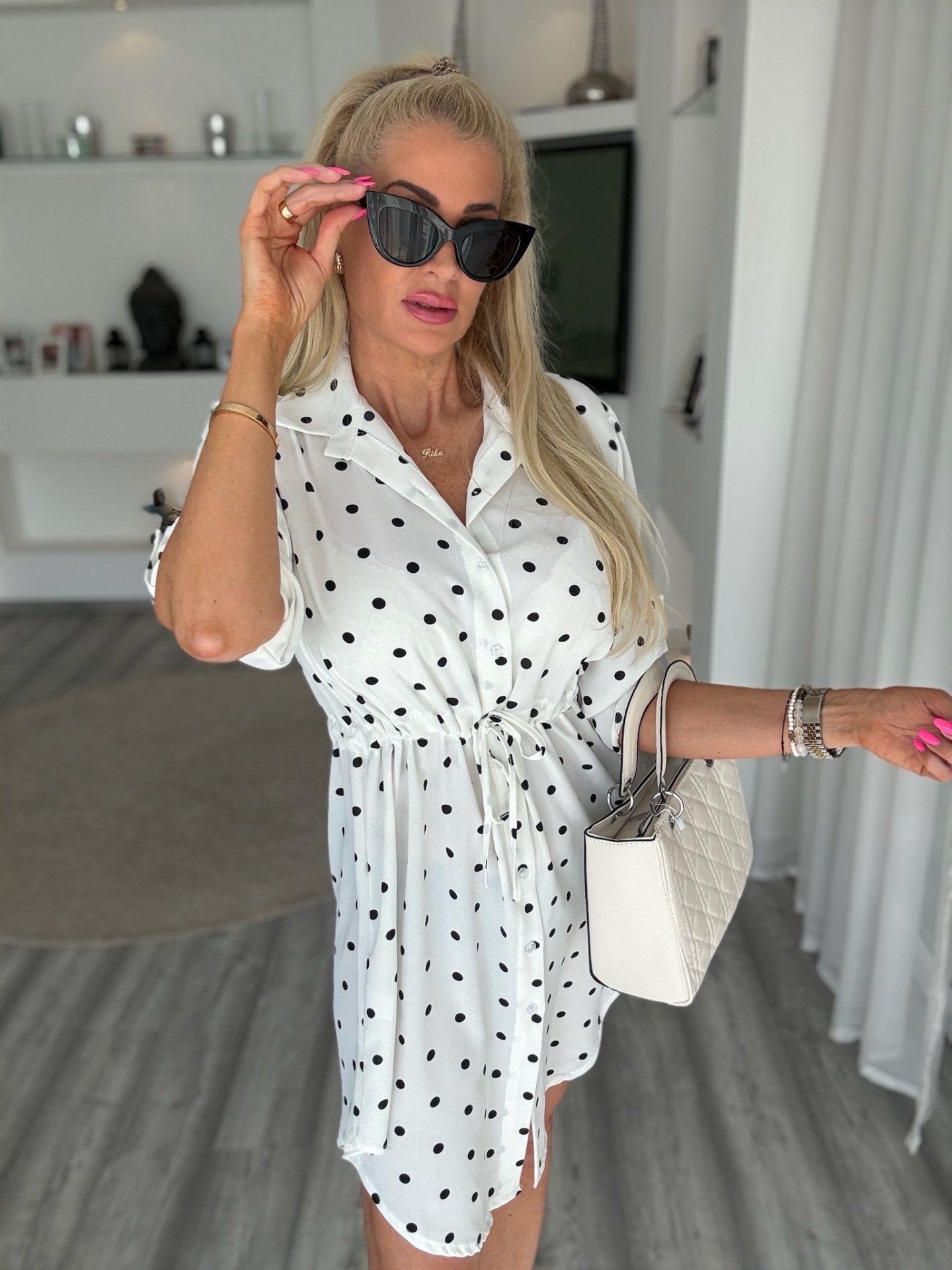 PRETTY woman tunika fehér 