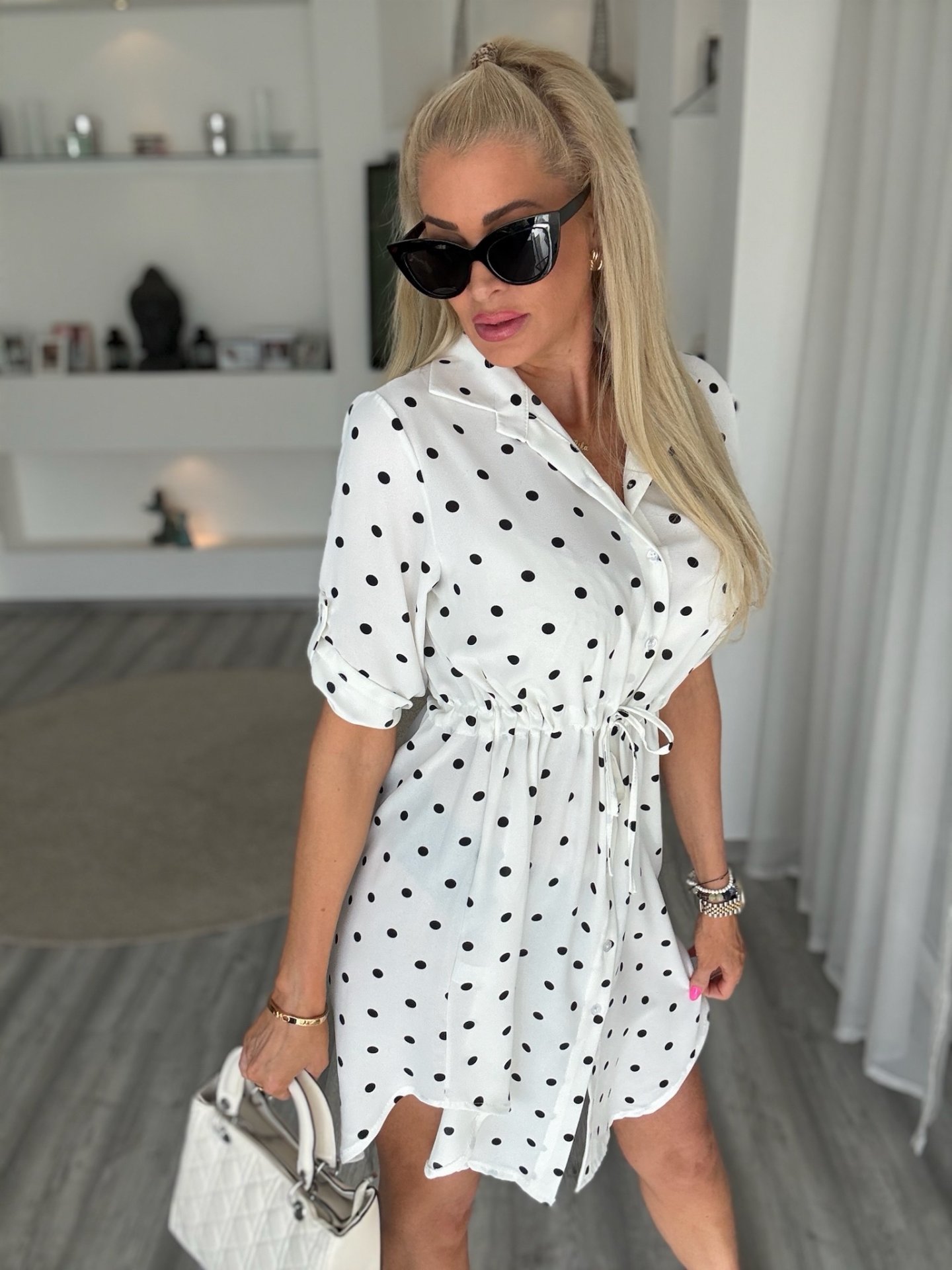 PRETTY woman tunika fehér 